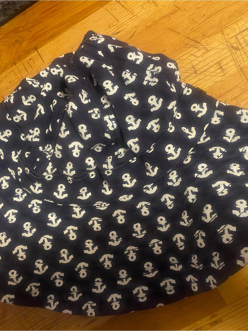 Sperry Navy Button-Up Shirt with White Anchor Print